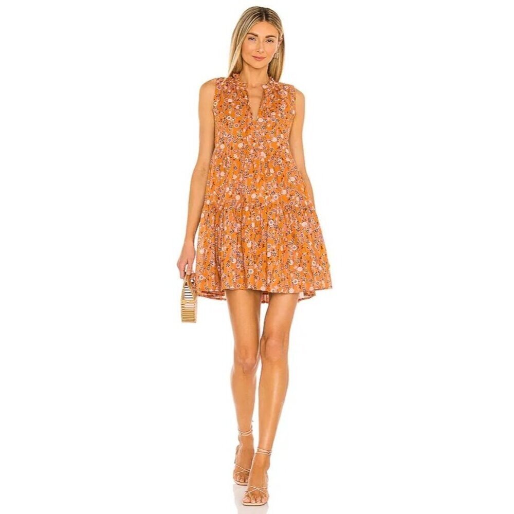 BB Dakota Sunny Disposition Papaya‎ Orange Floral Mini Dress XS